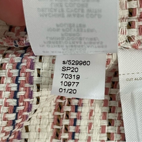 NWT Loft Pink Cream Gold Metallic Striped Tweed Sleeveless Dress Size 2 - Picture 7 of 7